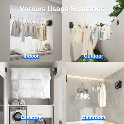 Retractable Clothesline Indoor, Non-Sagging Outdoor Clothes Line Retracting - Image 6