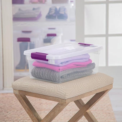 Sterilite 24-Pack ClearView Latch Box, Stackable Storage Organizer Bins - Image 5