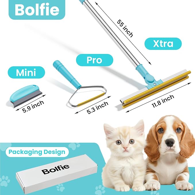 3 in 1 Carpet Rake for Pet Hair Removal, Tool Set of 3, 55” Long Handle Carpet - Image 2