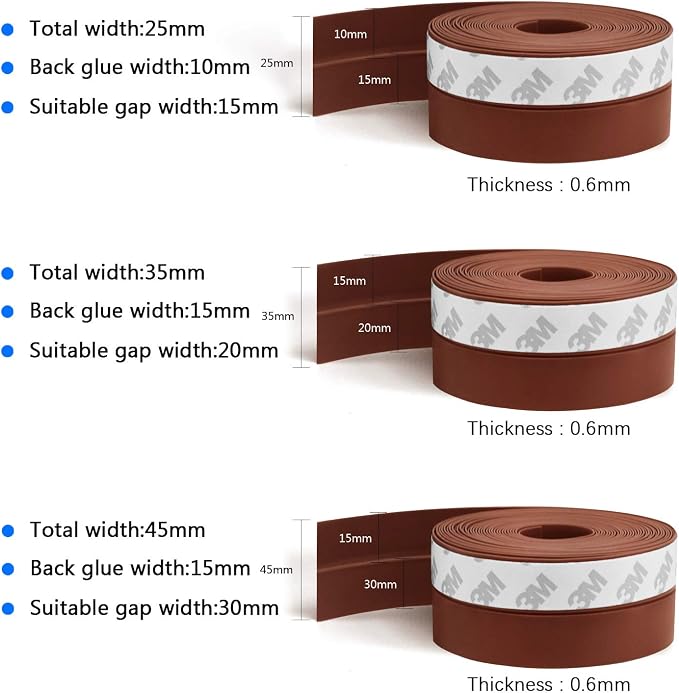 TAROSE Weather Stripping, 33 Ft Adhesive Silicone Tape - Image 2
