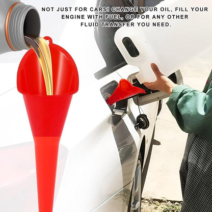 2 PCS Oil Funnel, Plastic Long Neck Multi-Purpose Spill Saver Funnel, Engine - Image 6
