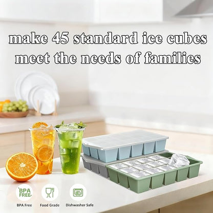Silicone Ice Cube Tray, 3 Pack Easy-Release Stackable Ice Trays - Image 7