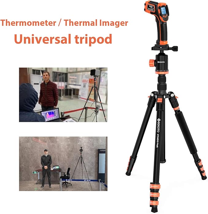 GEEKOTO Compact Aluminum Camera Tripod with 360° Ball Head, 77-Inch Professional Stand with 1/4" Quick Release Plate for DSLR, Video Conferencing, Travel and Work