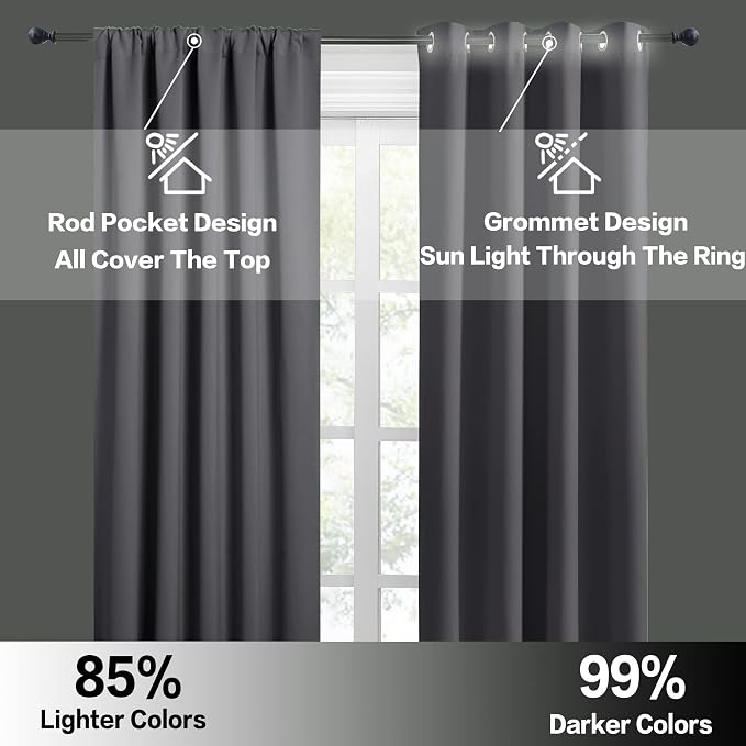 RYB HOME Mini Curtains for Small Window, W34 x L45 inches - Image 5