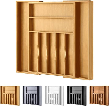 Large Premium Bamboo Silverware Organizer by oridom