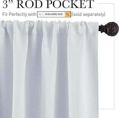 RYB HOME Window Curtains Room Darkening Energy Efficient Privacy Protect Drapes - Image 2