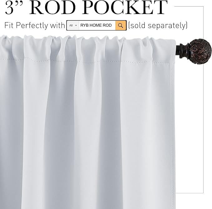 RYB HOME RV Camper Door Window Curtains -Blackout Privacy Curtains & Drapes - Image 2
