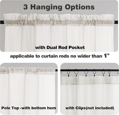 Chyhomenyc Sheer Ivory Curtains 90 inches Long 2 Panels, Light Filtering Soft - Image 2