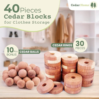 Cedar Blocks for Clothes Storage | Cedar Balls & Rings | Dresser Drawer - Image 2