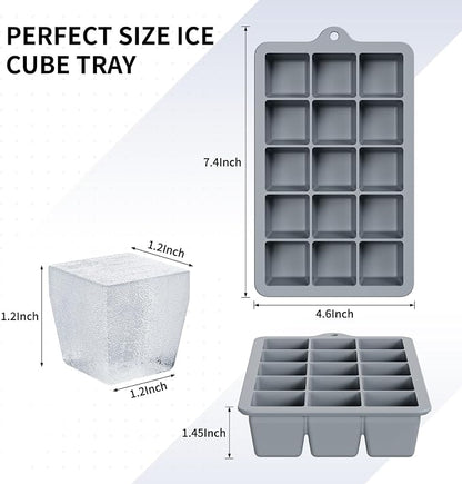 Silicone Ice Cube Tray 3 Pack, HANCELANT Ice Cube Mold, Ice Trays - Image 4