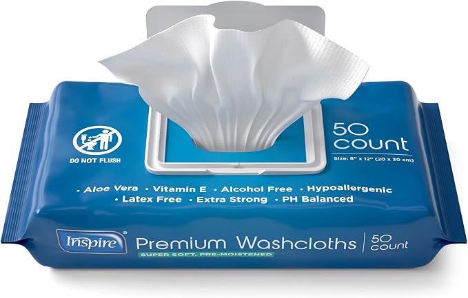 Inspire Adult Wet Wipes, Wash Cloths, Incontinence & Cleansing - Image 2