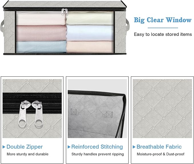 HomeHacks Storage 6-Pack Clothes Organizer Storage Bags Foldable Storage Box - Image 4