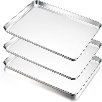 E-far Large Baking Sheets Set of 3, 20”x14” Stainless Steel Cookie Sheet Pans by E-far