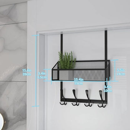 Over The Door Hooks Organizer, Coat Rack Over The Door Storage Hanger Towel Rack - Image 6