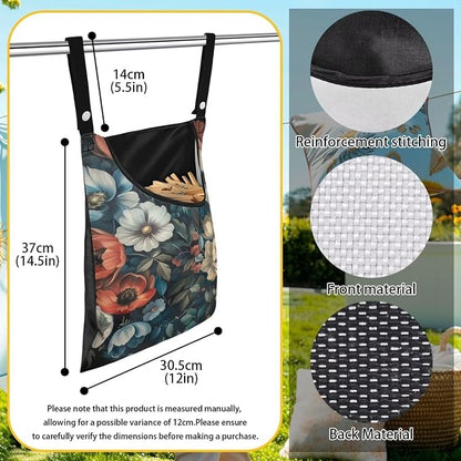 Art Flowers Clothes Pin Bags Clothespin Bag Holder Clothespin Holder 14.5 x 12 - Image 6