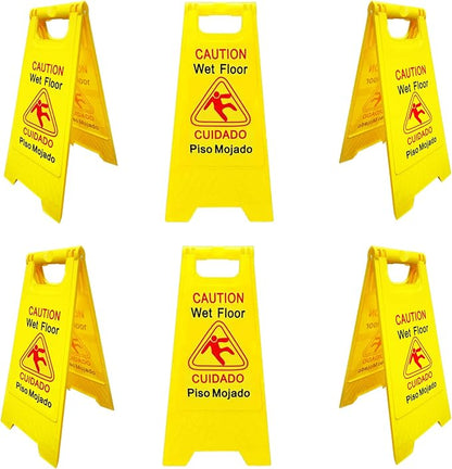 Displayforever 6 Packs Caution Wet Floor Signs by DisplayForever