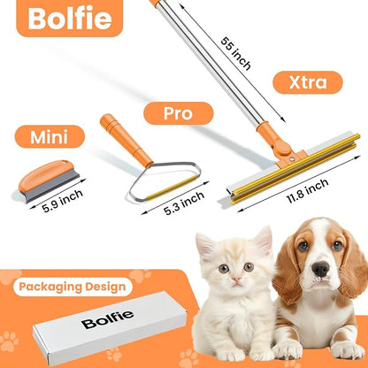 3 in 1 Carpet Rake for Pet Hair Removal, Tool Set of 3, 55” Long Handle Carpet - Image 3