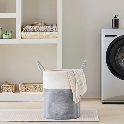 VIPOSCO Large Laundry Hamper, Tall Woven Rope Storage Basket - Image 7