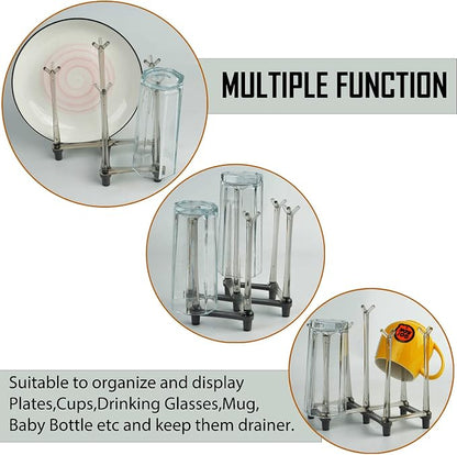 2 Pcs Cup Drying Racks Set, Retractable Drinking Glass & Baby Bottle Drainer - Image 5