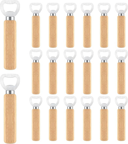 20 Pcs Wooden Bottle Opener Bulk Wooden Beer Opener Engravable DIY Bottle Opener by Yugada