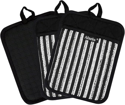 Alselo Silicone Pot Holders Set of 3 Heat Resistant & Non Slip Potholders - Image 9
