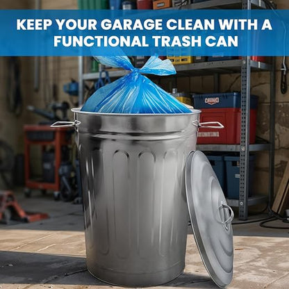 Plexon 2 Pack 13-Gallon Galvanized Steel Round Trash Can - Image 9