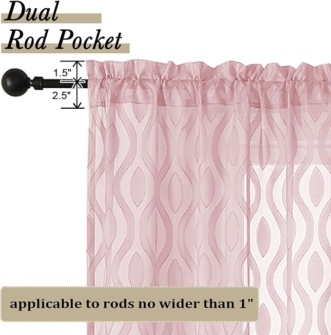 Aiyufeng Sheer Curtains 72 Inches Long - Image 4