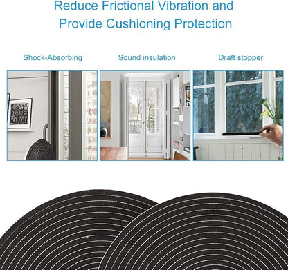 2 Rolls Foam Tape Weatheratrip for Door Window Insulation, Single Sided Foam - Image 6