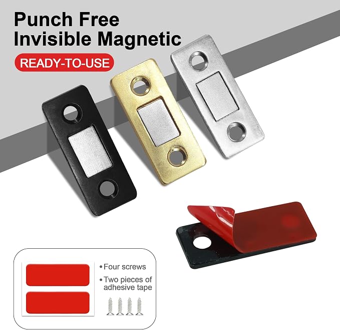 Cabinet Magnetic Catch, 10 Pack Gold Ultra Thin Magnetic Cabinet Door Catch - Image 7