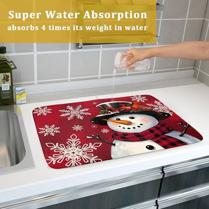 Christmas Snowman Dish Drying Mat - Image 7