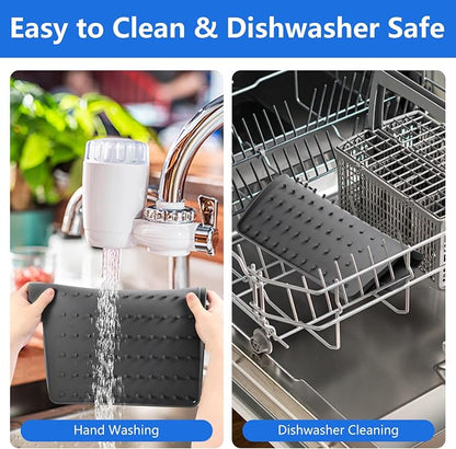 Silicone Dish Drying Mat for Kitchen Counter, Dish Drainer Mat, Non-Slip Drying - Image 4