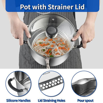 SLOTTET 6 Quart Stainless Steel Stock Pot - Image 2