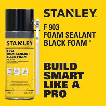 Stanley F903 Black Spray Foam Sealant – Waterproof Expanding Polyurethane Foam - Image 2
