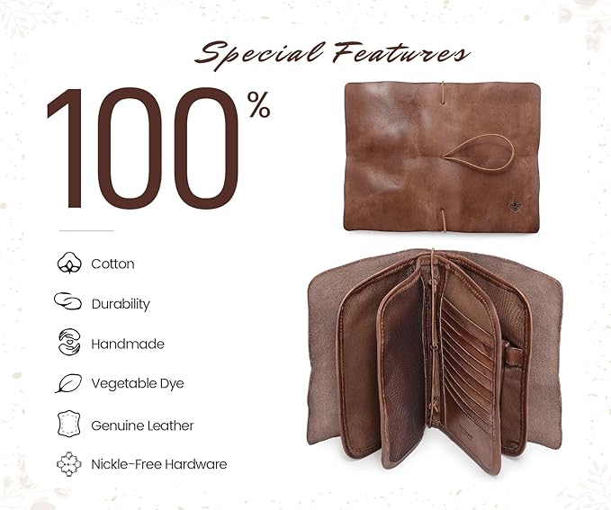 Genuine Leather Nomad Organizer Travel Wallet | Women's Wallet Clutch Passport Holder
