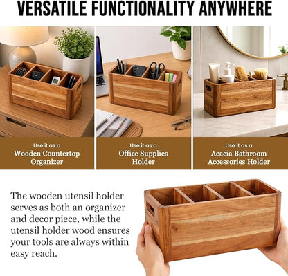 Wooden Caddy Utensil Holder - Image 8