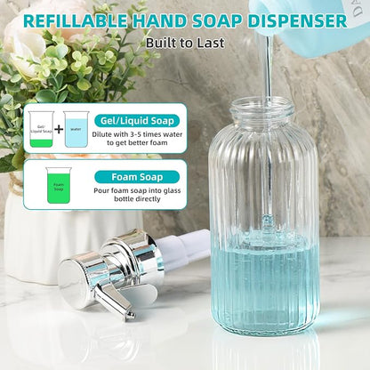 Automatic Foaming Soap Dispenser, 17oz Clear Glass Hand Soap Dispenser - Image 4