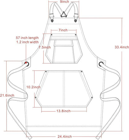 Jeanerlor - Cotton Denim Shop Black Tool Aprons - Jean Work Aprons - Image 4