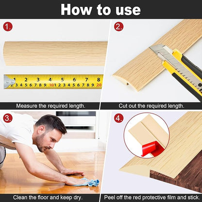 20Ft Carpet Floor Transition Strip, Self Adhesive Floor Edging Trim Strip - Image 6