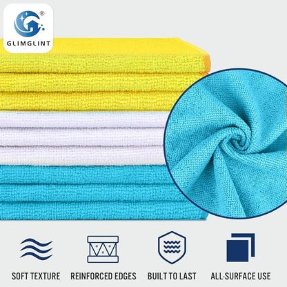 GLIMGLINT Microfiber Cleaning Cloth, 12 Pack Cleaning Rags, Cleaning Towels - Image 3
