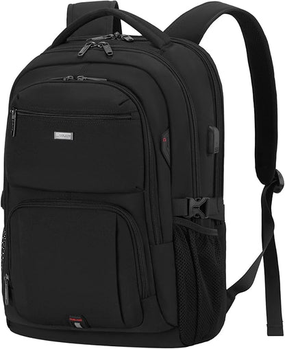 DUSLANG 17 Inch Laptop Backpack for Travel Water Resistant College Backpack for Men Women Laptop Bag with USB Charging Port,Black