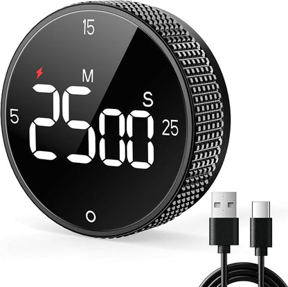 USB Rechargeable Magnetic Kitchen Timer by SmartTimingforEveryMoment