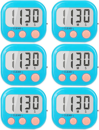 6 Pack Kitchen Timers Loud Ring Digital Timers by AOUCE