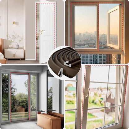 V Shape Foam Weather Stripping Door Frame Seal Strip 33FT Brown, Draft Stopper - Image 8