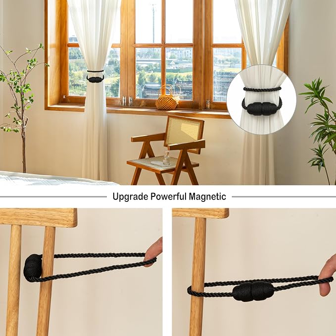 Magnetic Curtain Tiebacks Rope Curtain Tie Backs - Image 4