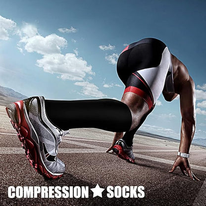 CHARMKING Compression Socks for Women & Men Circulation (3 Pairs) 15-20 mmHg is Best Support for Athletic Running Cycling