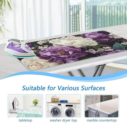 Rose Floral Purple and White Ironing Mat - Image 4