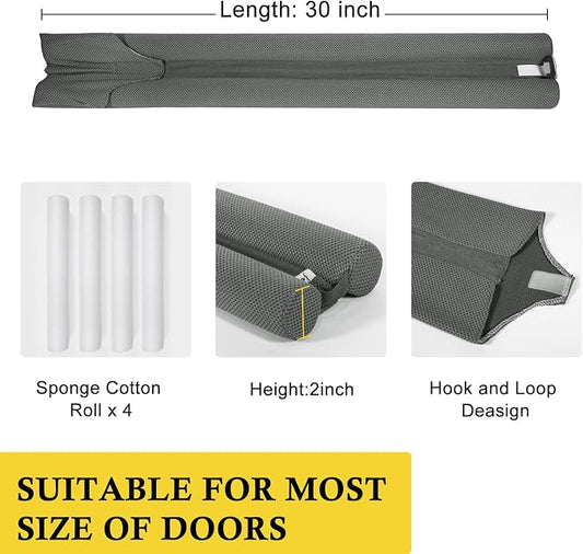 fowong Door Draft Stopper 30" Adjustable Under Door Draft Stopper, - Image 2