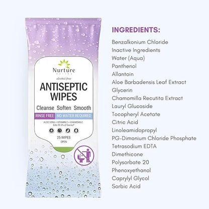 Nurture XL Antibacterial Body & Hand Wipes | Alcohol-Free Antiseptic Wet - Image 9