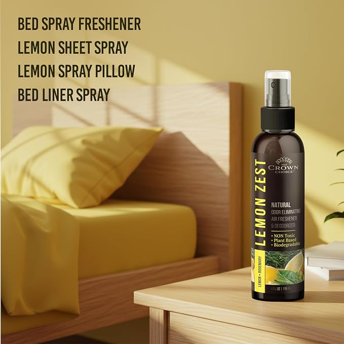 Non-Toxic Odor Eliminator, Natural Citrus Lemon Zest Air Freshener Spray - Image 8