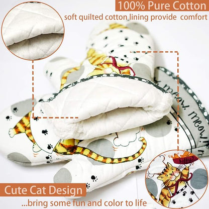 Oven Mitts and Pot Holders Sets, Funny Kitchen Oven Mitts Heat Resistant of 500 - Image 5